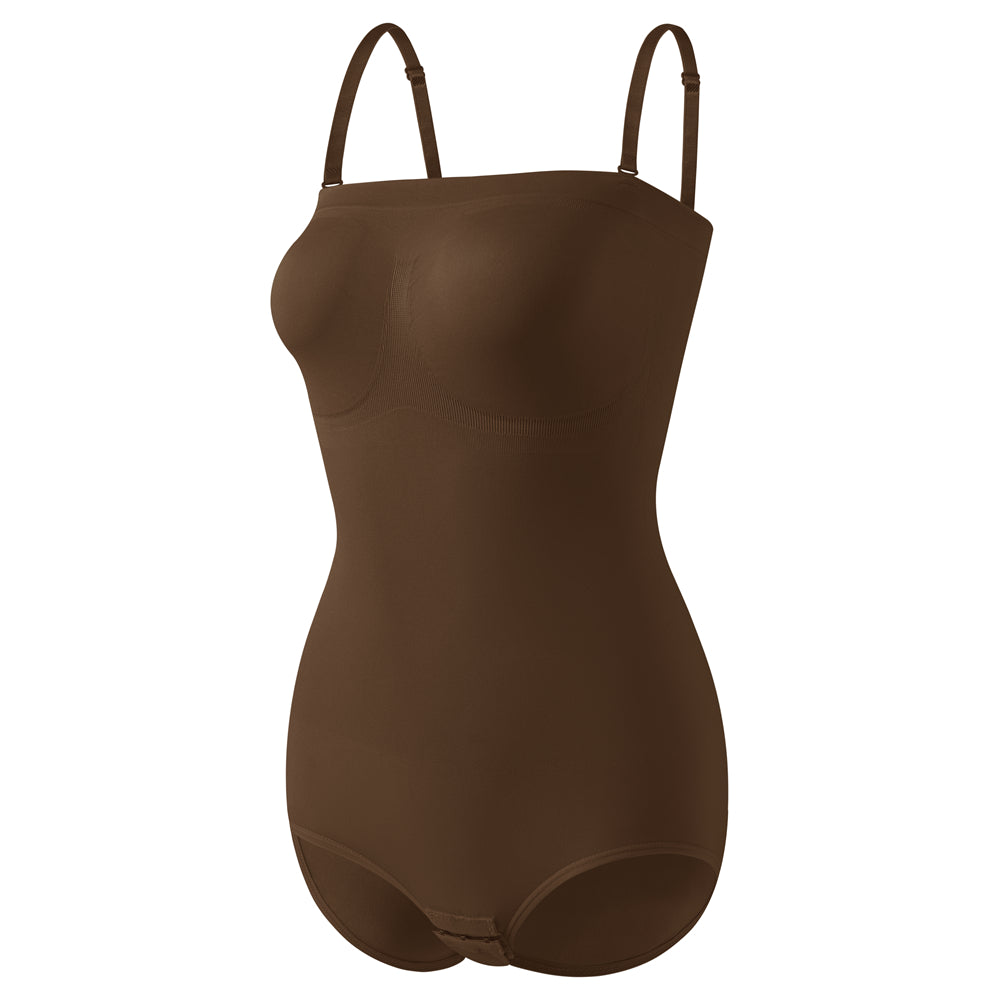 Women's Knitted Strapless Seamless Bodysuit Shapewear Brief