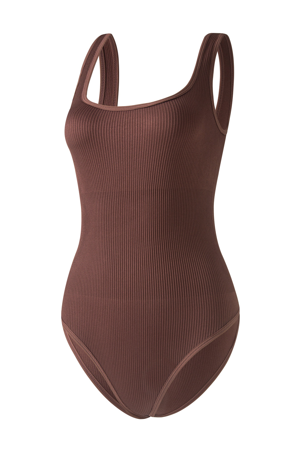 Women's Knitted Ribbed Seamless Bodysuit Shapewear Brief