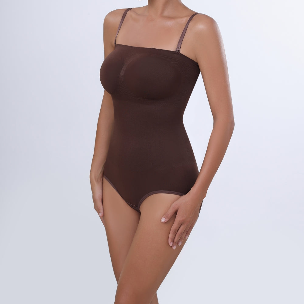 Women's Knitted Strapless Seamless Bodysuit Shapewear Brief