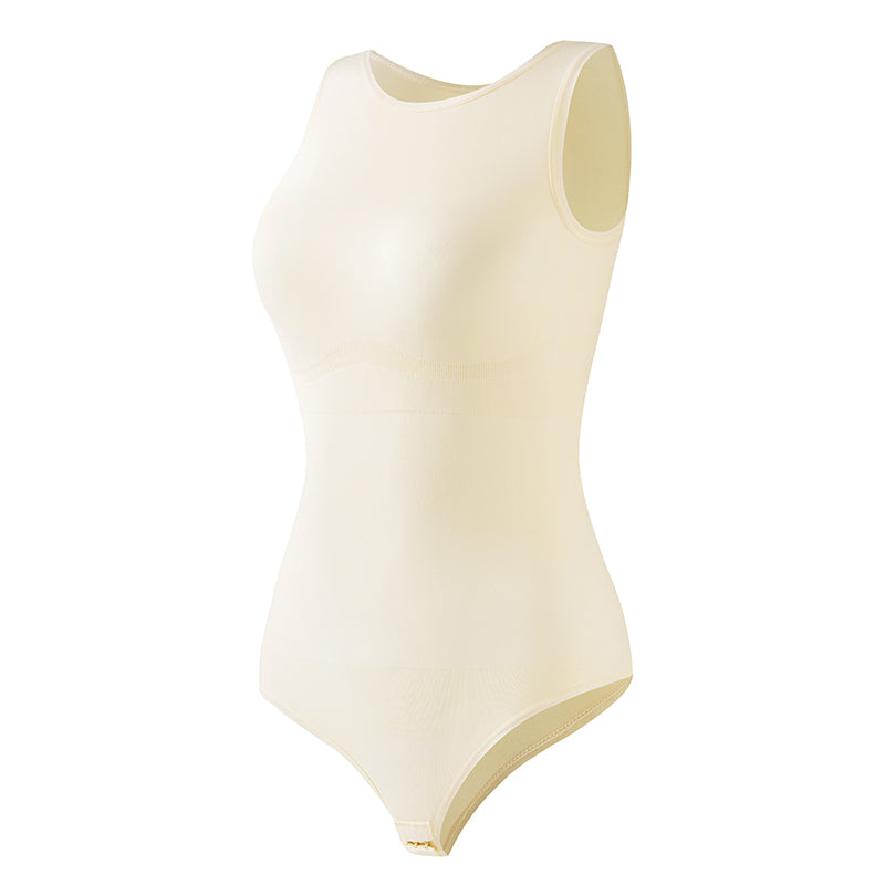 Women's Knitted Seamless Bodysuit Shapewear Scoop Neck Brief